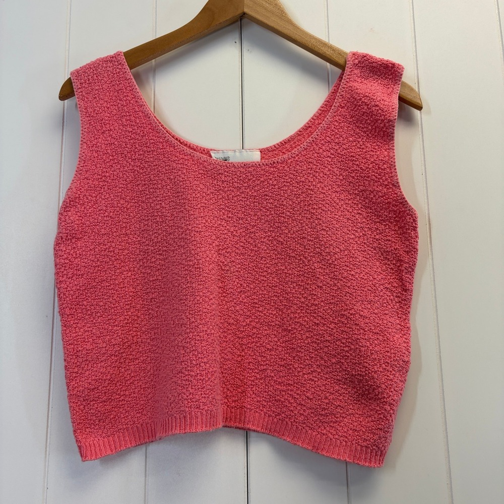 Vintage Tapestry Y2K Cropped Knit Tank Top Womens Medium Hipster Indie Summer